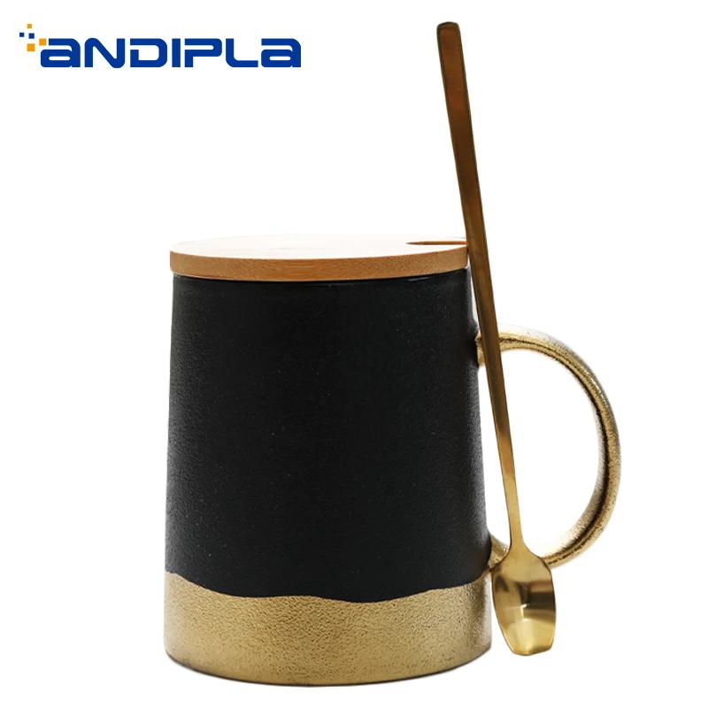 

380ml Nordic Style Coffee Cup Ceramic Sand Glaze Gold Milk Mug Office Master Water Mugs Drinkware Teaware Beer World Cups Decor