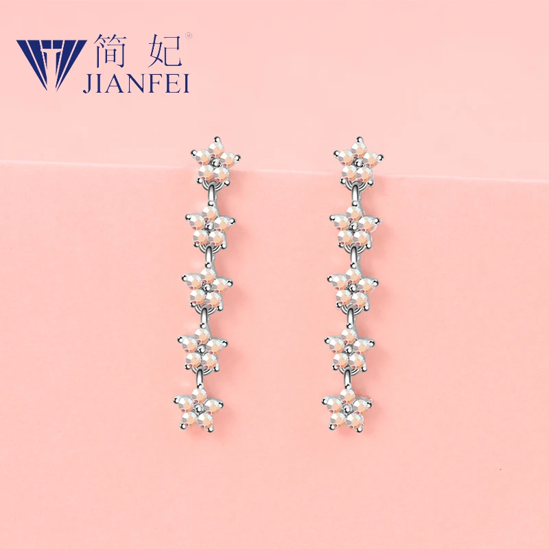 

Five Star 925 sterling silver needle Simplicity Fashion Graceful Earrings For Woman Girls Fashion Jewelry Gift 6