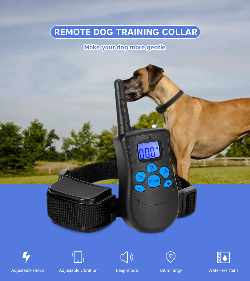 Rechargeable Dog Training Collars Adjustable Collar Size Water