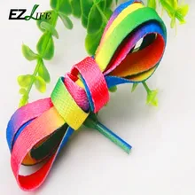 5 шт., пара из семи цветов, 120 см, обувь для спорта и отдыха, маленькие белые парусиновые туфли, радужная обувь с градиентом цвета, кружевная обувь на плоской подошве