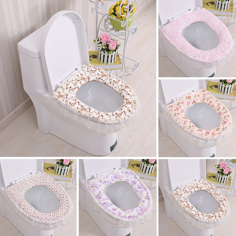 Toilet Cover Seat Lid Pad Warm Soft Bathroom Closestool Protector