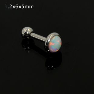 Surgical Steel Opal Stone Septum Nose Ring Opal Ball Closure Nipple Tragus Eyebrow Lip Belly Piercing Earring Body Jewelry