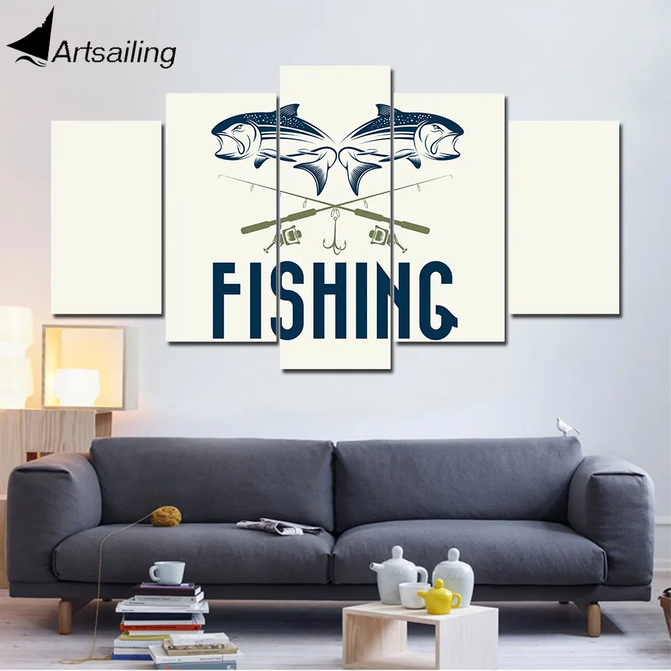 ArtSailing HD print 5 piece canvas art Sea fishing Poster Modular