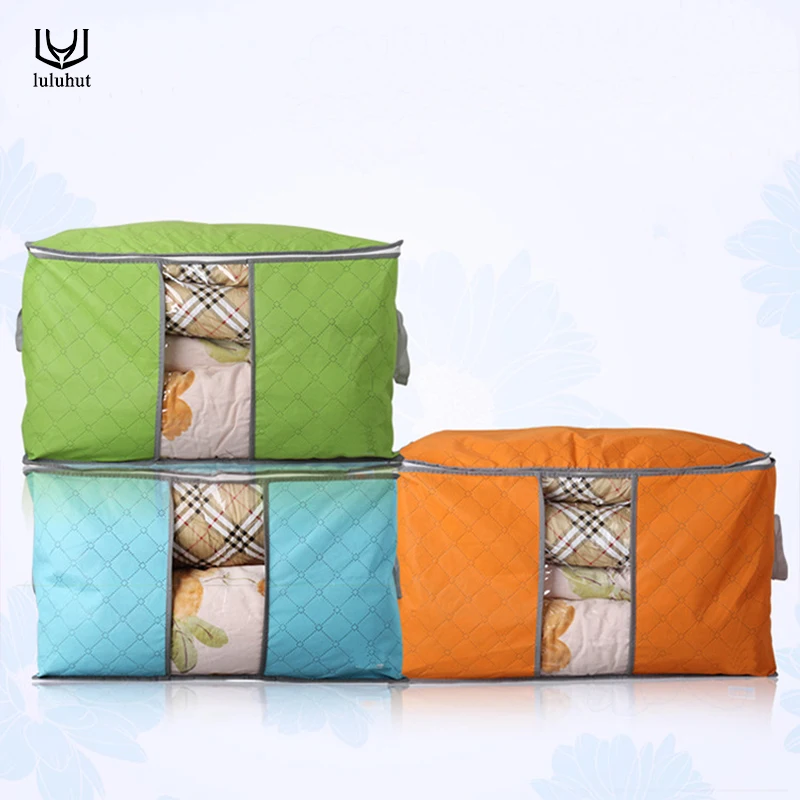 luluhut home storage organization Portable Large Storage Bag Quilt