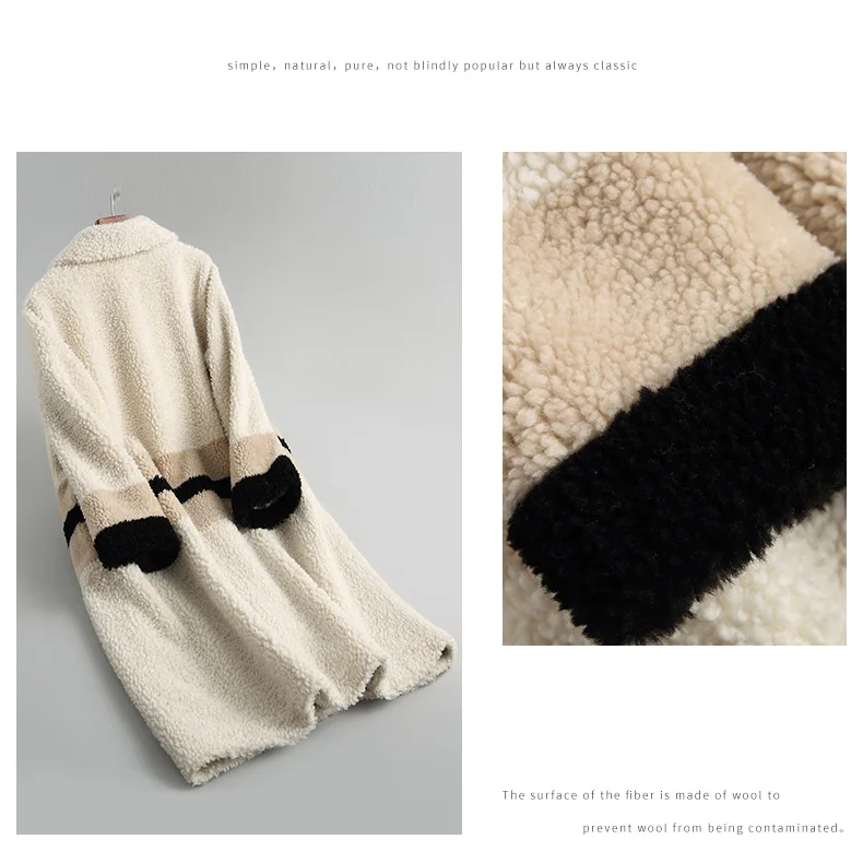 Натуральное меховое пальто, зимнее пальто для женщин, Овечья овчина, мех, шерстяное пальто, женская одежда, Корейская винтажная куртка Abrigo Mujer 18046MY