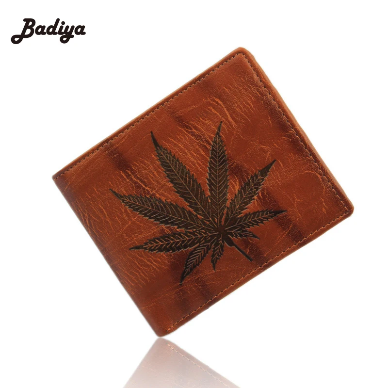 

2 Fold Maple Leafs Wallet Card Holder Ultra Thin Male Coin Purse Dollar Holder Multifunction Creative Wallets For Man