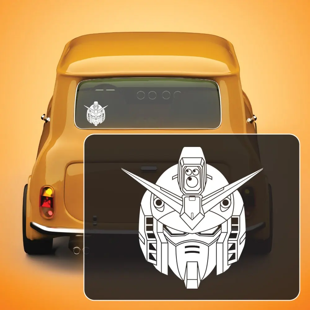 Laptop and More # 939 Yoonek Graphics Gundam Wing Decal Sticker for Car Window 8 x 8, White Laptop and More # 939 8 x 8