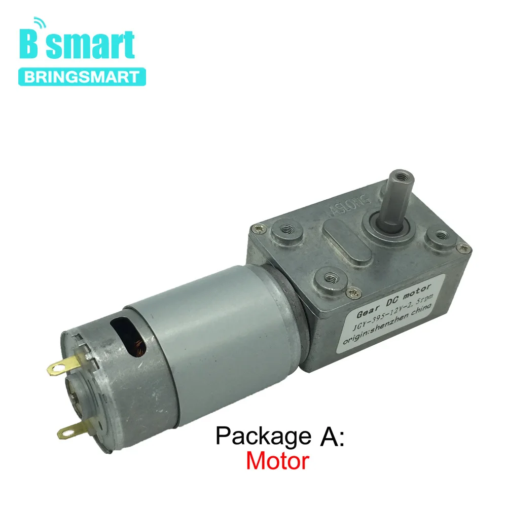 

Bringsmart JGY-395 12V DC Gear Motor with Self-locking All Metal Gear Turbine Worm for Robot Electric Curtain/Door BBQ DIY