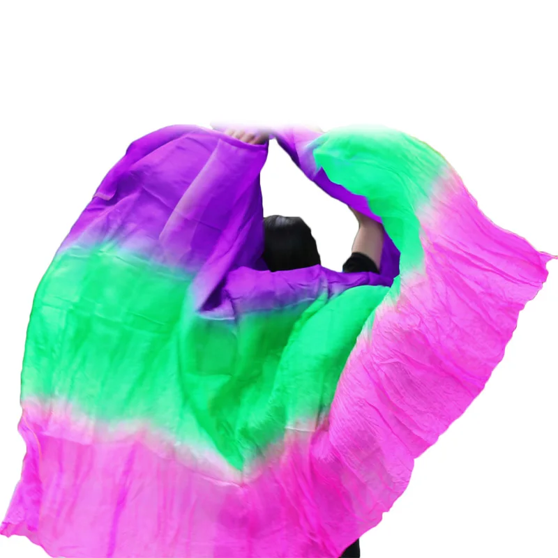 New style Belly dance veils 100% silk veils handmade gradual color veils can be customized