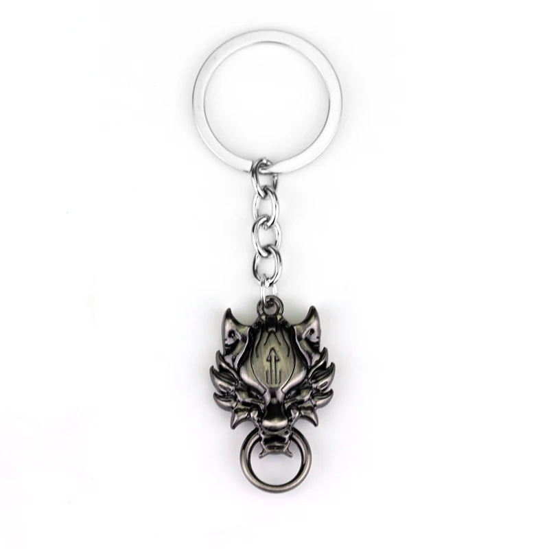Movie Final Fantasy Wolf Head Keychain Witcher 3 Wolf Head Car Keyring