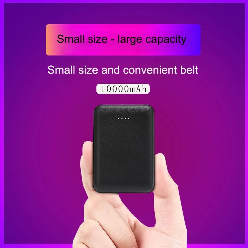 10000 мАч Мини портативная зарядка Power Bank Быстрая Зарядка Маленький И Изысканный
