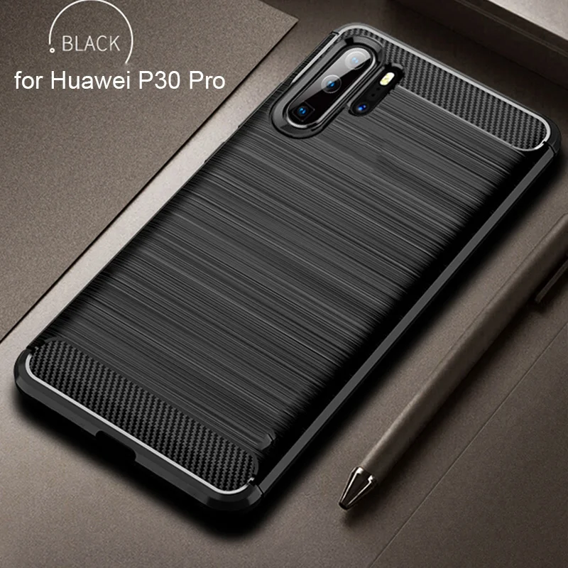 For Huawei P30 Pro Case Carbon Fiber Cover Shockproof Silicone Phone Case For Huawei P30/P 30 Pro Cover Full Protection Bumper