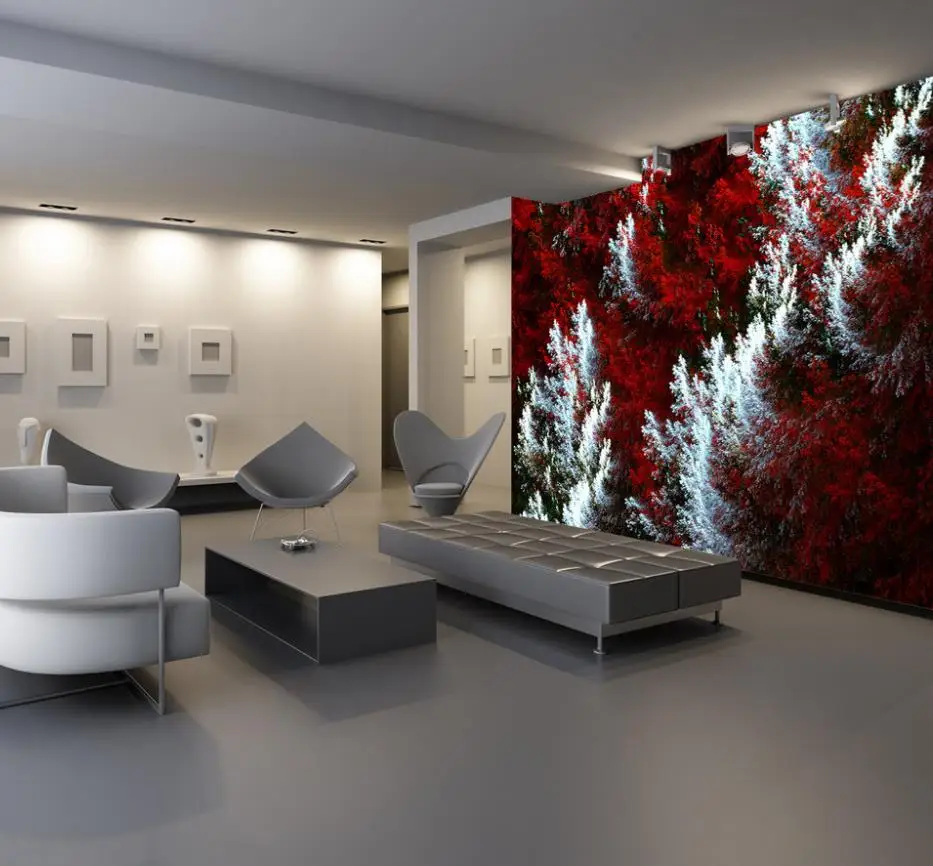 Hand painted abstract forest customized wallpaper for walls 3d