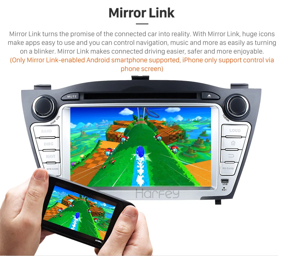Clearance Harfey 7 inch 8-core Android 8.0 Car DVD Player GPS Navigation for 2009 2010 2011 2012 2013 2014 Hyundai with 4G+32G support 3G 8