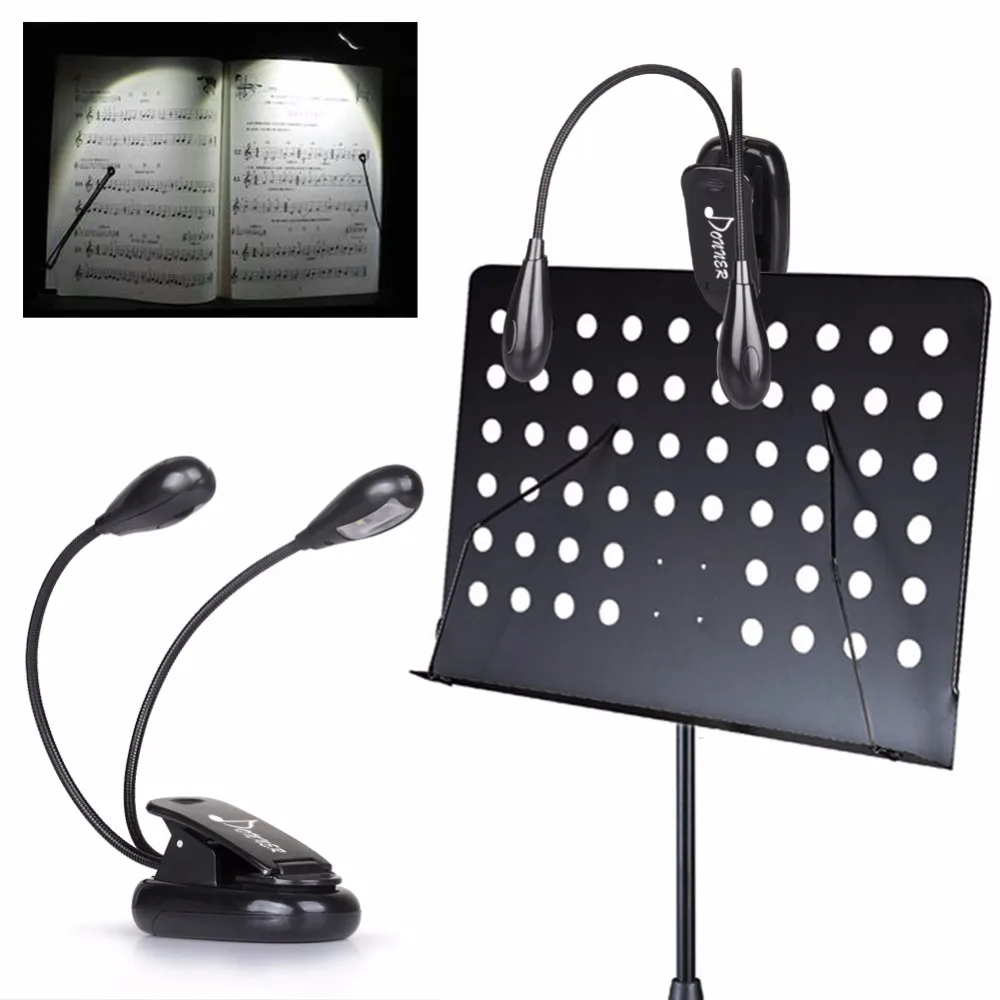 

Donner Music Stands Light Portable Book Reading Table LED Lights Adjustable Rechargeable Bendable 4 Level Brightness US Plug Hot