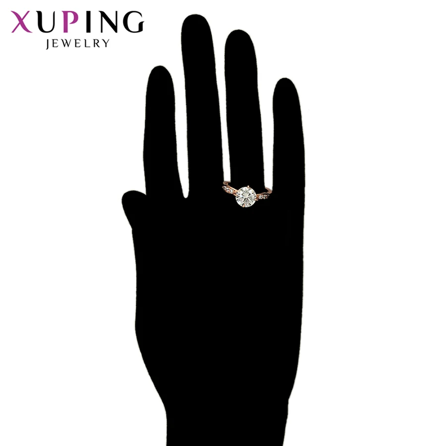 Большое обручальное кольцо Xuping из белого синтетического фианита покрытое