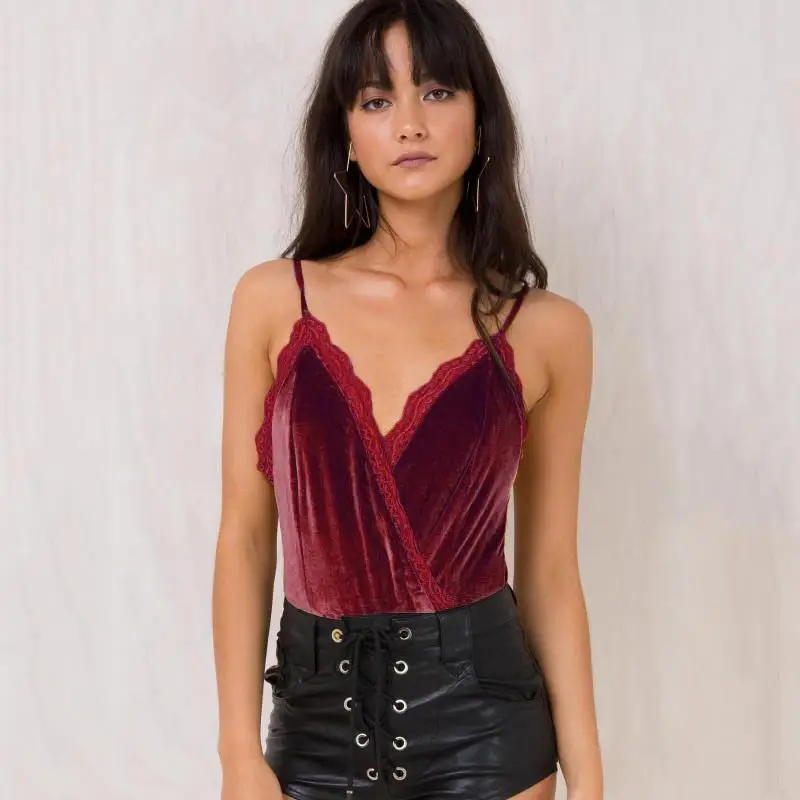 Women Velvet Bodysuits Sexy V Neck Lace Patchwork Jumpsuit Bodies Womens Rompers Bodycon Party Bodysuit Beachwear WS4582O Body Women Velvet Bodysuits Sexy V Neck Lace Patchwork Jumpsuit Bodies Womens Rompers Bodycon Party Bodysuit Beachwear WS4582O Body