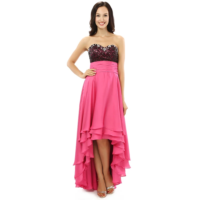 Coral High Low Prom Dresses 2018