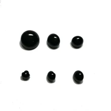 Nuevo 100 Uds botones de resina negra ronda de cúpula de mango negro DIY Ojos de Animal juguete botones decorativos para manualidades para niños