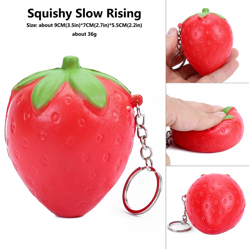 Squeeze Squishy Watermelon Slow Rising Simulation Stress Stretch Bread squish Fruit toy kids toys christmas free shipping - Цвет: straw hat