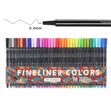 24/36 Renk Ince Liner Kalem Seti Mikron Kroki Çift Yan Işaretleyici Renkli 0.4mm Manga Boyama Okul Iğne Çizgi Roman sanat Belirteçleri