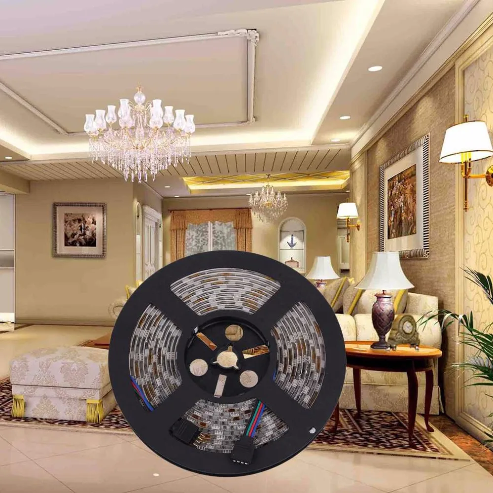 5M RGB LED Strip Light - 300 LEDs, IP65 Waterproof, 5050 SMD, 12V DC For Indoor/Outdoor