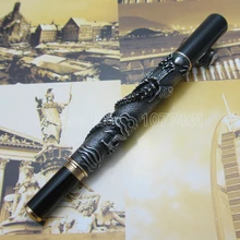 Расширенный Шариковая ручка Jinhao Китайский дракон Античная ручка с подарочной коробке серебро белого золота медный Бронзовый дополнительно J7C35