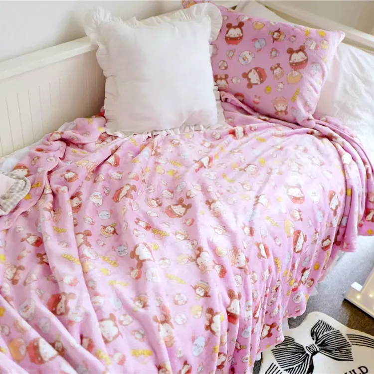 

Cute Super Soft Plush Smooth Flannel TSUM TSUM UFUFY Doll Cartoon Plush Pink Doll Toys Blanket PillowCase For Girl Kid