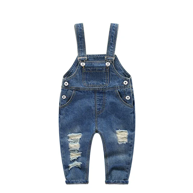 2018 Spring Children Tracksuits Overalls Jeans for Girls Children Broken Hole Pants Kids Denim Long Trousers Casual Sport Pants