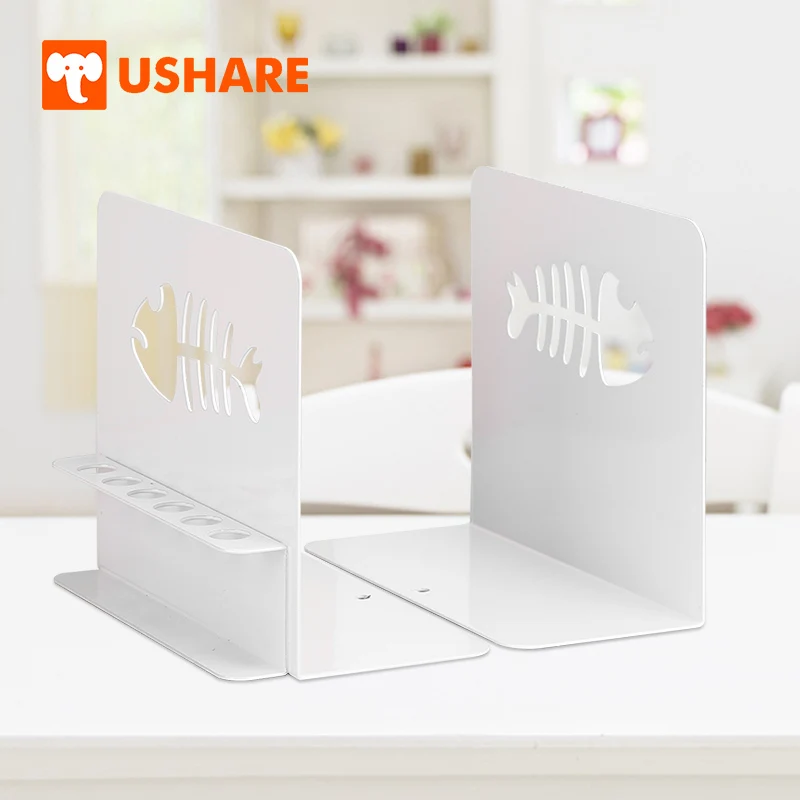 

USHARE Desktop Organizer Metal Bookends Book Holder Decorative Book ends The Newest Design Book Accessories Organizer For Kids
