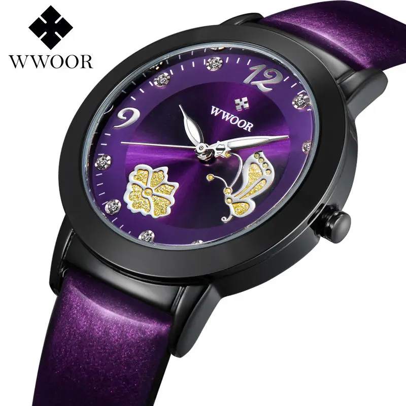 Топ Брендовые женские кварцевые часы моды Пояса из натуральной кожи Montre Femme