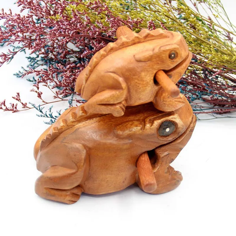 Деревянные животные денежная жаба клакеры Дети музыкальный инструмент Ударная игрушка подарок