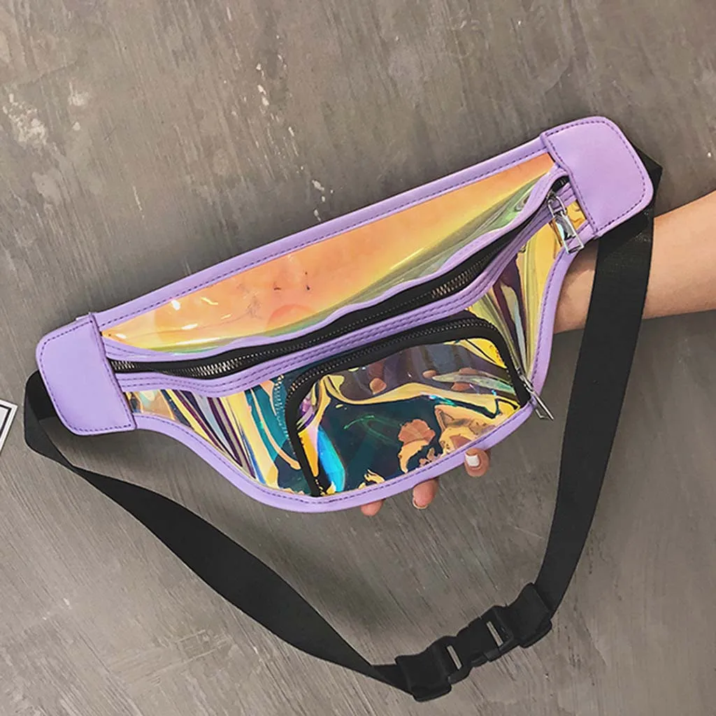 Талия пакеты Для женщин Мода Дорожная сумка Цвет сумка Прозрачные лазерные сумка на плечо многофункциональная сумка Bolsillo femenino HW
