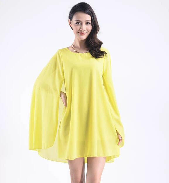 Женское шифоновое платье с рукавом летучая мышь Размеры S 4XL 5XL 6XL|dresses parties|clothing for