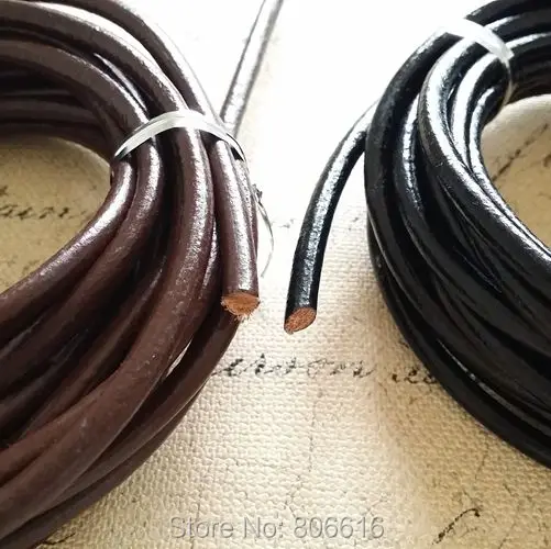 

5MM 5Yards High Quality 100% Genuine Cow Leather Cords Ropes Strings Jewelry Findings Accessories