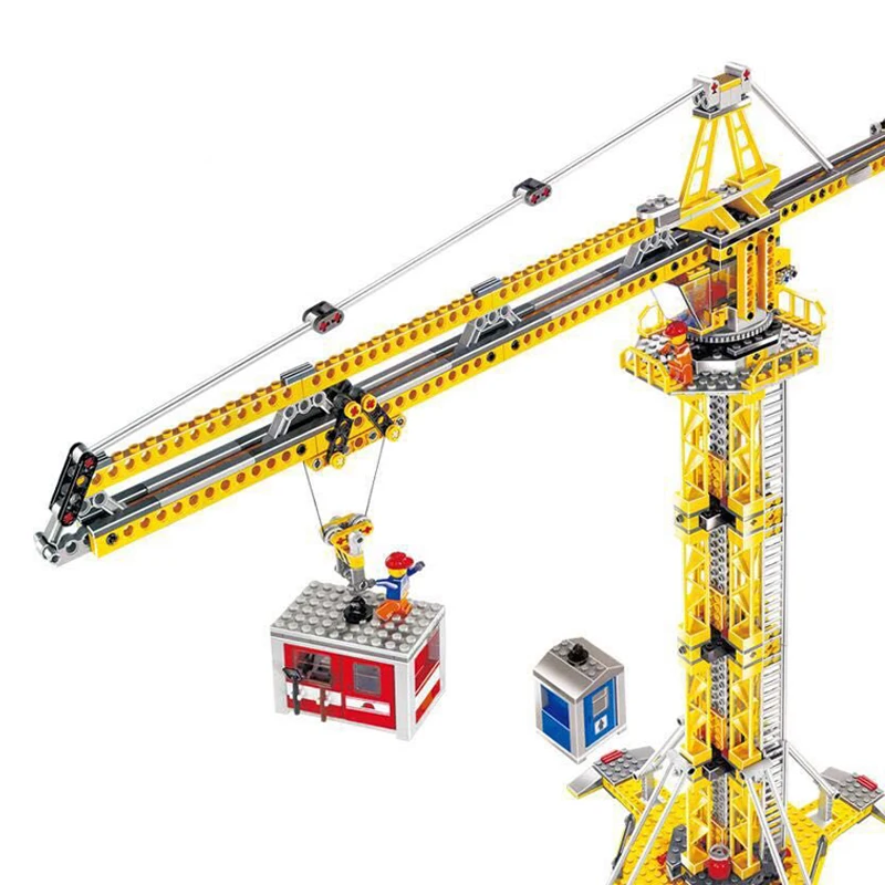 02069 The Building Crane Set Compatible With City 7905 Building Blocks Bricks City Lifting Machine Children Toys - Blocks AliExpress