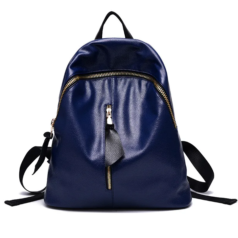 Mochilas простой в Корейском стиле Модный повседневный женский рюкзак. Школьный рюкзак из искусственной кожи высокого качества для колледжа - Цвет: blue