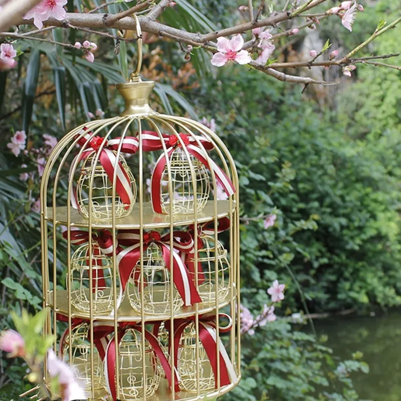 

mini metal gold vintage retro bird cage Creative candy boxes baby shower favor gift for guests party birthday Souvenir 30pcs
