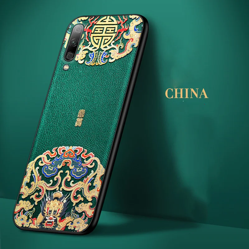 

Embossed Leather Back Cover For Huawei Honor 9x Huawei Honor 9x Pro Case Special China Style Phone Cases Aixuan