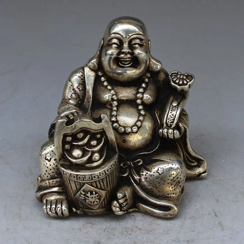 

Crafts statue Chinese fengshui Bronze Lucky treasure into the Maitreya Buddha statue