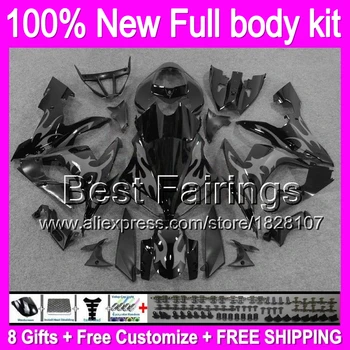 

Grey black Fairing For YAMAHA YZFR1 04-06 YZF1000 Grey flames YZF R1 13B18 YZF 1000 YZF-R1 04 05 06 2004 2005 2006 +decals