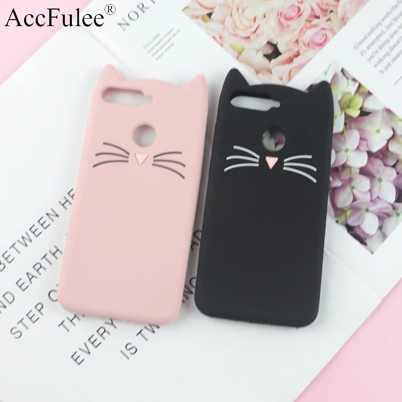 

3D Cartoon Glitter Cat Silicone Phone Case for Huawei Honor 7A Russian 7C 5.7 7C Pro Y6 Prime 2018 Ears Bearded Cat Soft Cover