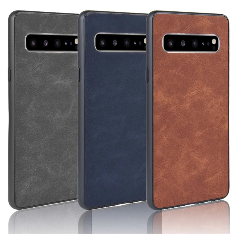 For Samsung Galaxy S10(5G) Case Skin Cover Hybrid Sheep PU Leather Hard Back Matte |
