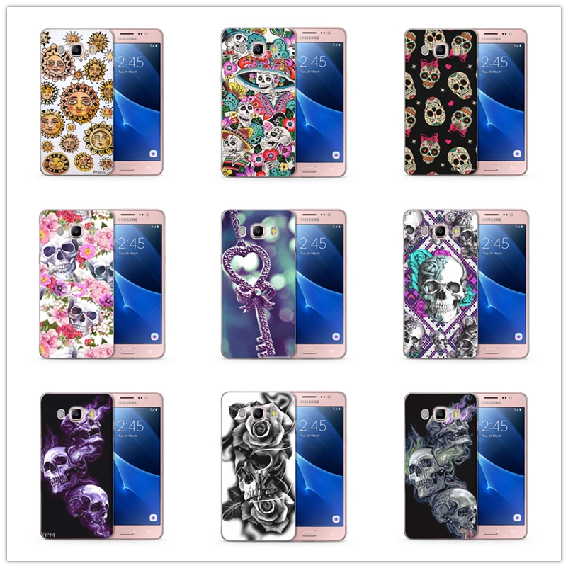 For Samsung Galaxy A3 A5 2015 2016 S3 S8 S9 Puls S7 Edge Soft TPU Cover Design skull unique Cartoon flower Fundas A153 |