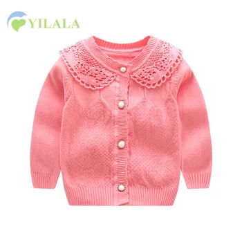 

Lace Baby Girls Sweater Cotton Knit Infant Cardigan Long Sleeve O-Neck Baby Girls Sweater Toddler Cardigans Baby Girls Clothing