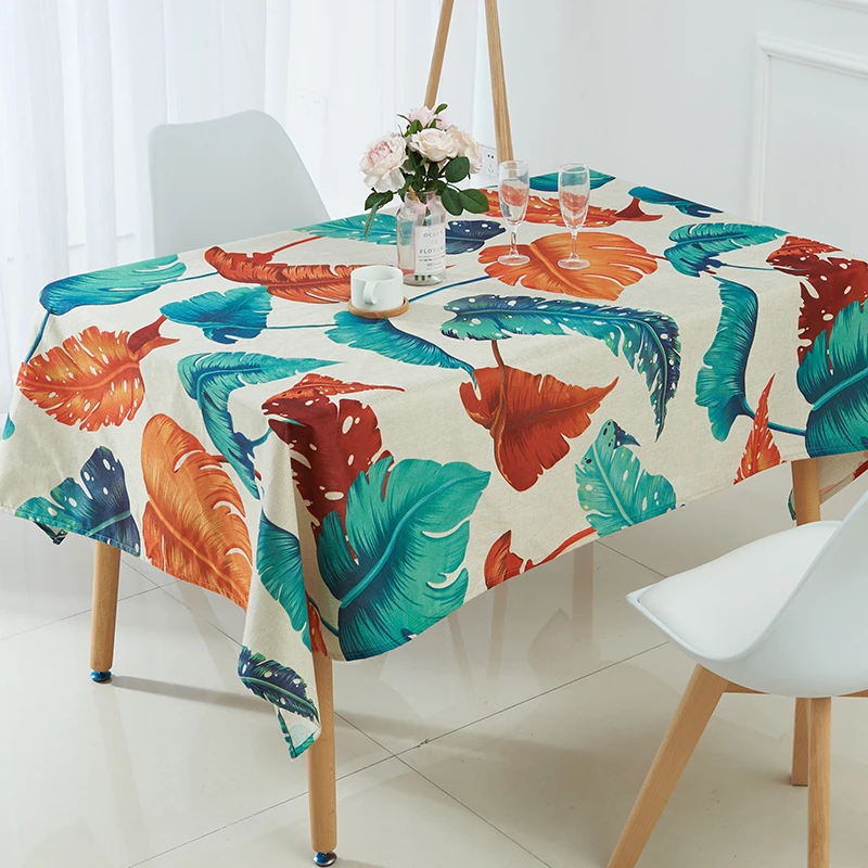 

Tropical plants tablecloth banana leaf pattern table cloth Linen toalha de mesa nappe decoracao para casa manteles table cover