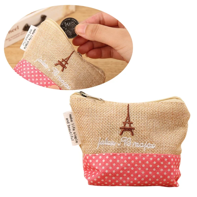 Canvas Coin Purses Women Small Wallet Ladies Change Purse Child Girl Mini Zipper Pocket Letter ...