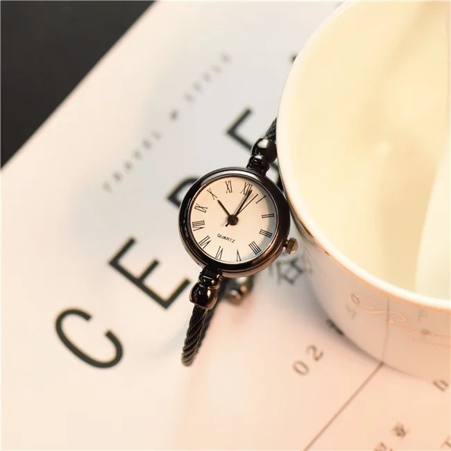 Римский ретро браслет женские маленький темперамент Дизайн Женские кварцевые часы женские наручные часы из нержавеющей стали