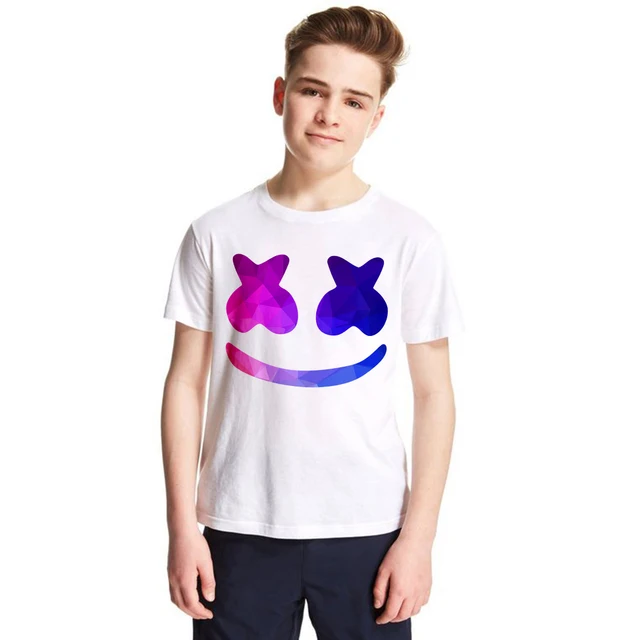 2018 New Marshmello Kids T Shirt Dj Music Children T Shirt - 2018 new marshmello kids t shirt dj music children t shirt marshmello face man boys girls tops tees fashion summer tshirt teens
