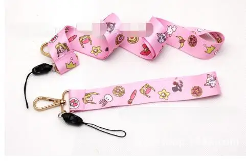

1 Pcs Cartoon Sailor Moon Neck Strap Lanyard Mobile Phone Charms Key Chain ID Badge Key Chains PA15